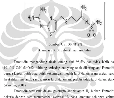 Gambar 2.7. Struktur kimia famotidin  