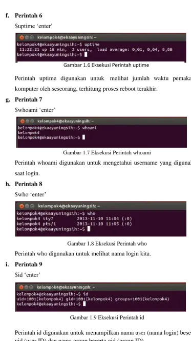 Gambar 1.8 Eksekusi Perintah who 