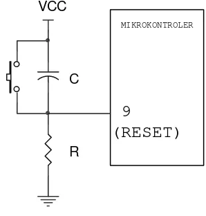 Gambar 2.6. Rangkaian reset mikrokontroler 