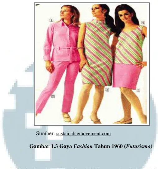 Gambar 1.3 Gaya Fashion Tahun 1960 (Futurismo) 