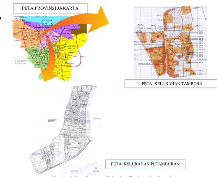Gambar 1. Peta Kampung Kelurahan Tambora dan Petamburan  Sumber: Kelurahan Tambora dan Petamburan 