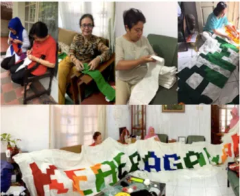 Gambar 5. Kerja bersama yang dilakukan  relawan RajutKejut