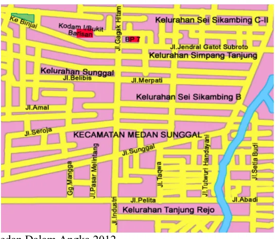 Gambar 2. Peta Kecamatan Medan Sunggal 