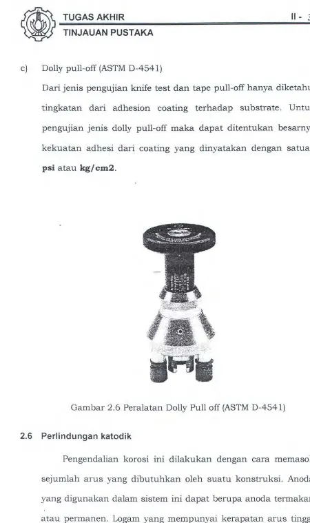 Gambar 2.6 Peralatan Dolly Pull off (ASTM D-4541) 
