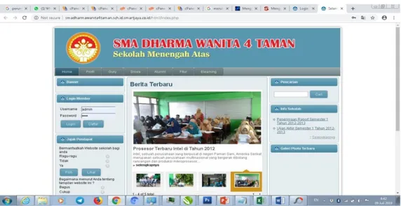 Gambar 5. Hasil screenshot login para admin web Dharma Wanita 4 Sidoarjo 