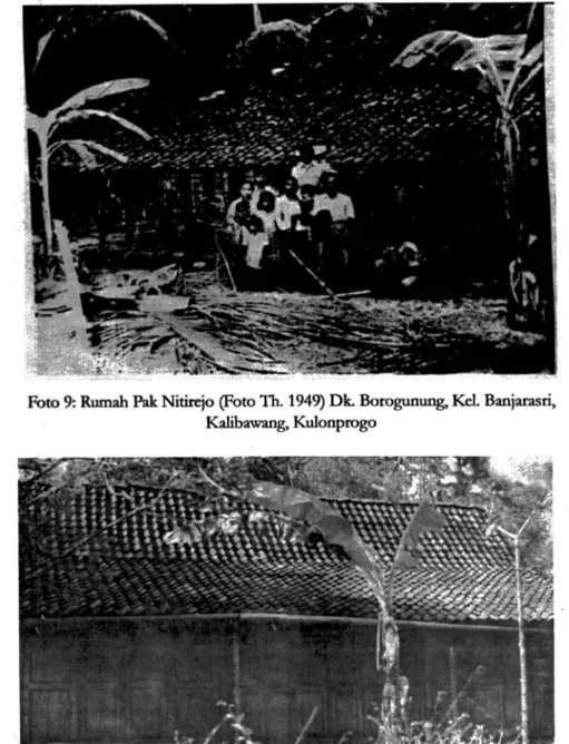 Foto  9: Rumah Pak Nitirejo (Foto Th. 1949) Dk. Borogunung,  KeL  Banjarasri.  Kalibawang, Kulonprogo 