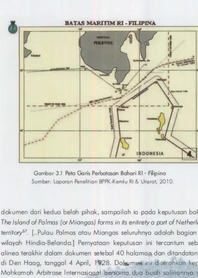 Gambar 3.1 Peta Garis Perbatasan Bahari RI - Filipino 