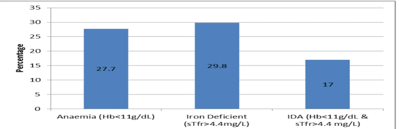 Table 2. Proportion of Anaemic status of mothers based on iron deficiency  Category of iron deficiency  Anaemia status 