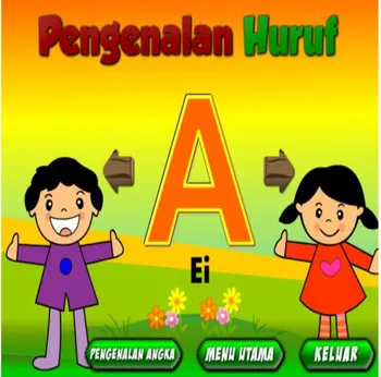 Gambar 9. Tampilan Sub Menu Pengenalan Angka   Bahasa Inggris 