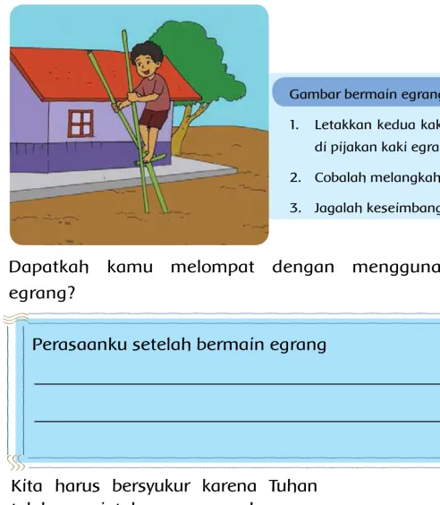 Gambar bermain egrang