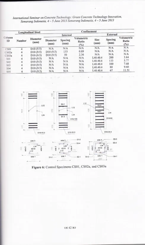 Figure 6: Control Specimens CSOI, CS02a, and CS03a