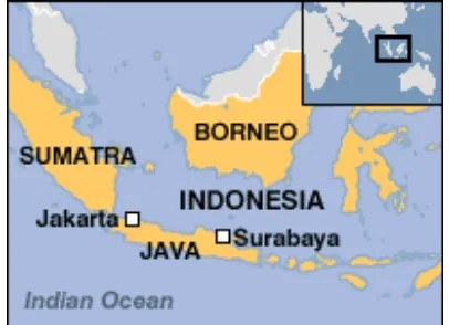 Fig. 1. Location of Surabaya in the Indonesia archipelago map 