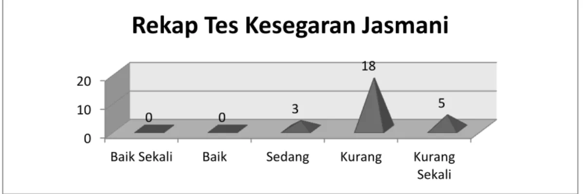 Gambar  6.  Grafik  Rekapitulasi  Hasil  Tes  Kesegaran  Jasmani  Siswa  Kelas  VII  SMP Negeri 5 Teluk Kuantan  Kecamatan Kuantan Tengah  