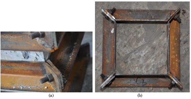 Figure 10. Typical Deformations of the Steel Collars: (a) Before Dismantled; (b) After Dismantled from the Column 