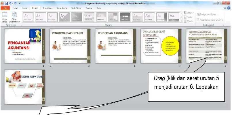 Gambar 15: Slide pada posisi mode Slide Sorter 