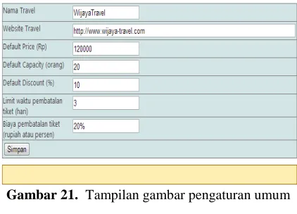 Gambar 20.  Tampilan gambar daftar tiket  