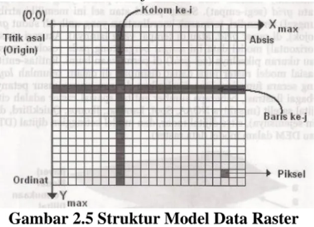 Gambar 2.5 Struktur Model Data Raster 