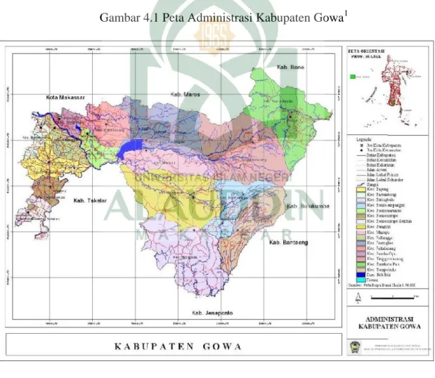 Gambar 4.1 Peta Administrasi Kabupaten Gowa 1