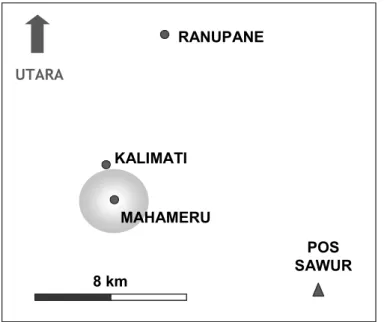 Gambar 7  Konfigurasi jaring GPS di kawasan G. Semeru (status 2003). 
