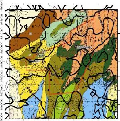 Gambar 9. Peta geologi regional dan anomali second vertical derivative