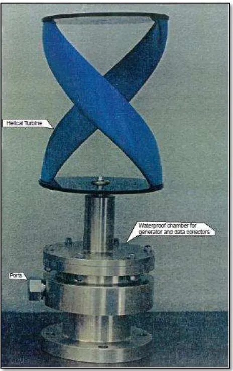 Gambar 2.6. Turbin helix ganda dengan generator listrik 