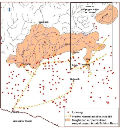 Gambar 2.9. Sistem Sungai Bawah Tanah Bribin-Baron (MacDonald dan Partners, 1984) 