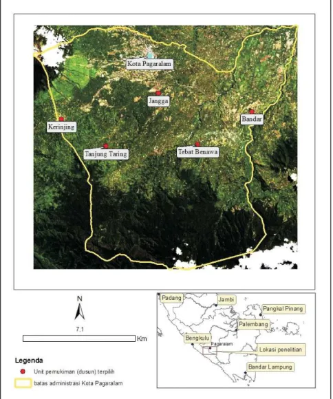 Gambar 1. Citra lanskap Kota Pagaralam sebagai lokasi penelitian Figure 1. Image of Pagaralam landscape as case study site
