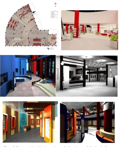 Figure 3. Former students’ design products of cultural spaces following the linear-programmatic approach 
