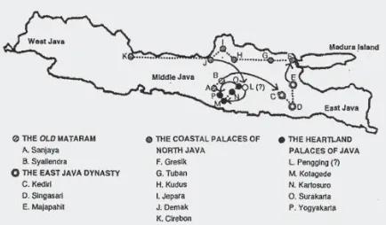 Fig. 1: Sequential history of Javanese palace cities. (Source: Ika-putra 1995)