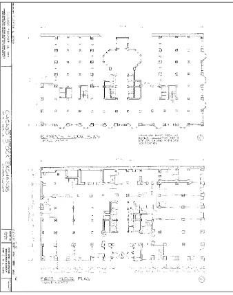 Fig. 11. Chicago Stock Exchange, ﬂoor plans. Note the thick west wall, which was self-bearing.Courtesy of the Library of Congress, Prints and Photographs Division, HABS ILL, 16-CHIG, 36.