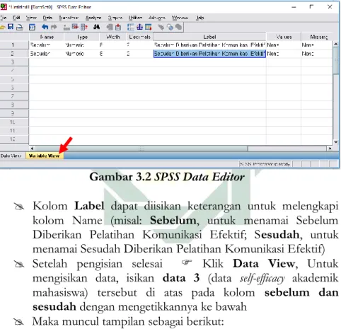 Gambar 3.2 SPSS Data Editor 