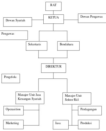 Gambar 3. Struktur Organisasi Koperasi Jasa Keuangan  Syariah BMT