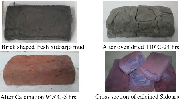 Fig 1: Physical Changes of Sidoarjo Mud before and after Heat Treatment 