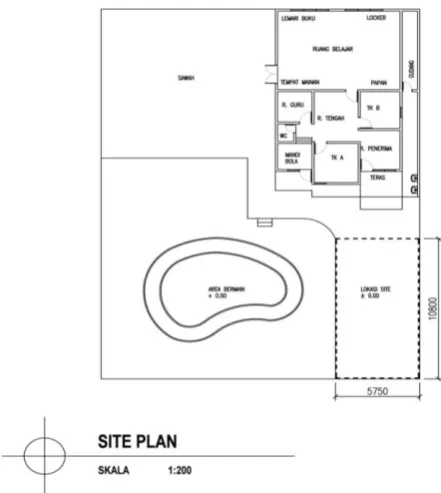 Gambar 1. Layout Plan eksisiting Gedung TK Baithani Tengger – Wonosari  