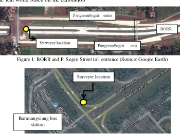 Figure 1  BORR and P. Sogiri Street toll entrance (Source: Google Earth) 