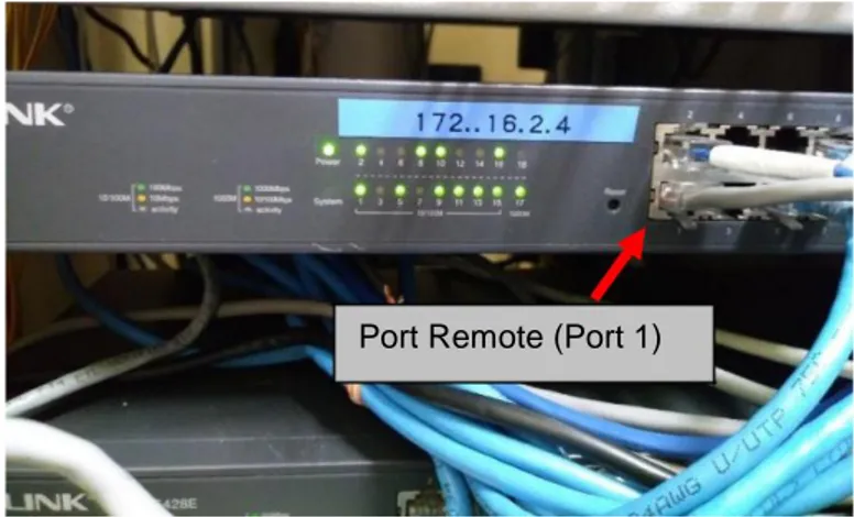 Gambar 11 Salah Satu Ujung Kabel LAN yang Telah                     Dimasukkan Pada Port 1 