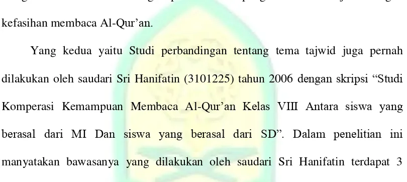 tabel frekuesi 35,715%, sedangkan kemampuan membaca Al-Qur‟an siswa kelas 