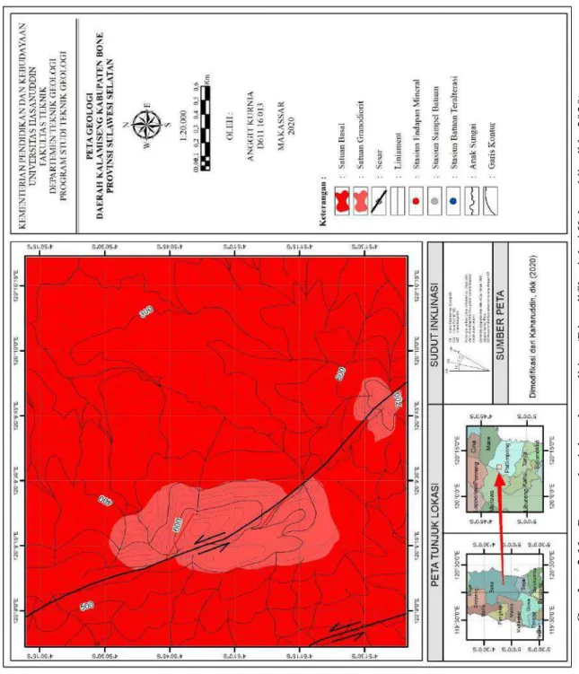 Gambar 2.11Peta geologi daerah penelitian (Dimodifikasi dari Kaharuddin dkk, 2020) 