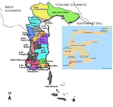 Figure 4.2. Map of South Sulawesi Province, Indonesia 