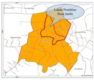 Gambar 1. Lokasi Penelitian  (sumber: Bappeda Kota Jambi, 2018)  Pengukuran Konsentrasi PM 10