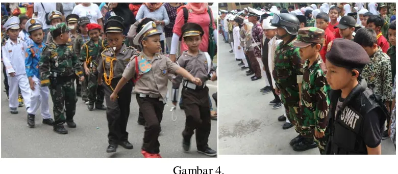 Gambar 4. Tampilan busana kanak-kanak dalam peringatan hari besar nasional. Nampak dominan 