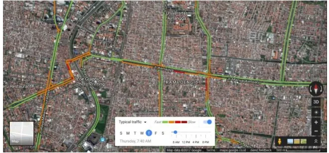 Gambar 2. Peta Kemacetan di Jalan Dr. Soetemo   
