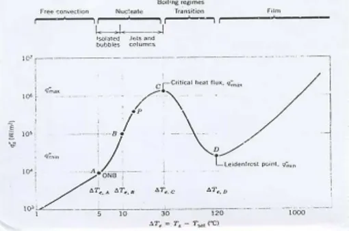 Gambar 1. Kurva tipe pendidihan untuk air pada tekanan  atmosfer 