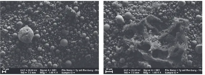 FIGURE 4. SEM images of fly ash from PLTU Rembang (R9.6) [14]. 