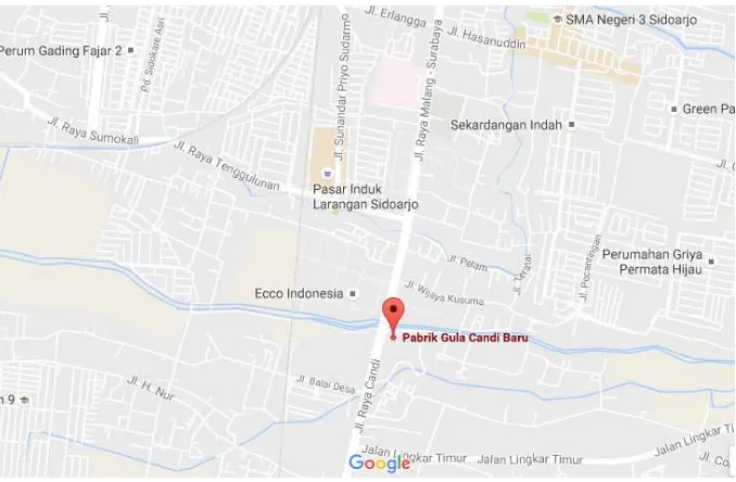 Gambar I.1.  Lokasi Pabrik Dilihat dari Google Maps 