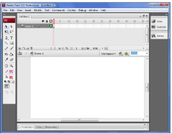 Gambar 2.2 Area Kerja Adobe Flash CS3 Professional 