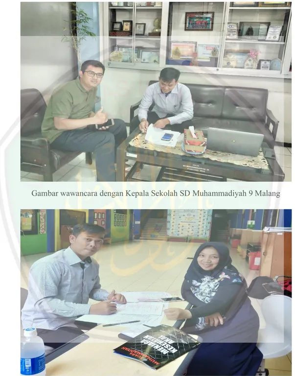 Gambar wawancara dengan Kepala Sekolah SD Muhammadiyah 9 Malang 