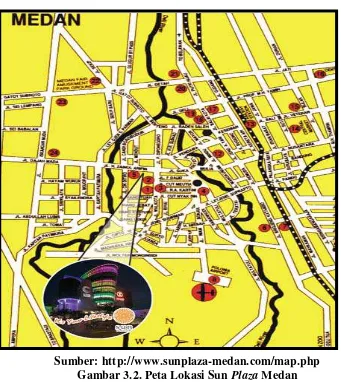Gambar 3.2. Peta Lokasi Sun Plaza Medan 