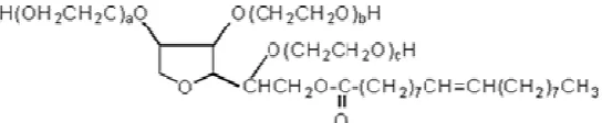 Gambar 2. Struktur molekul polysorbate 80 (Anonim, 2007c)  