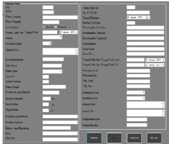 Gambar 7 : Form Data Siswa 